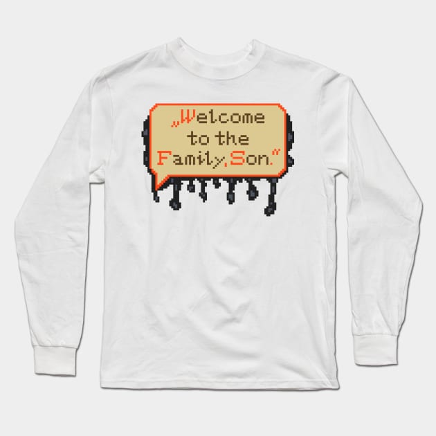 Resident Evil 7 Jack Quote Pixel Art Long Sleeve T-Shirt by AlleenasPixels